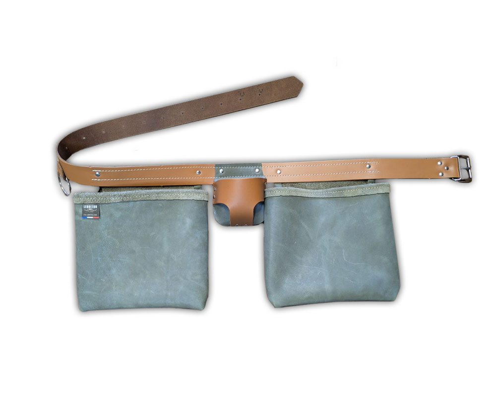 Ceinture porte outils 2 poches porte mètre pleine fleur AR00123 – Image 3