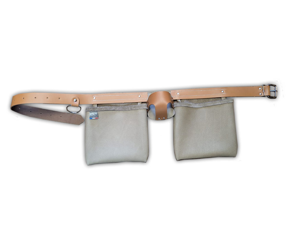 Ceinture porte outils 2 poches porte mètre pleine fleur AR00123 – Image 2